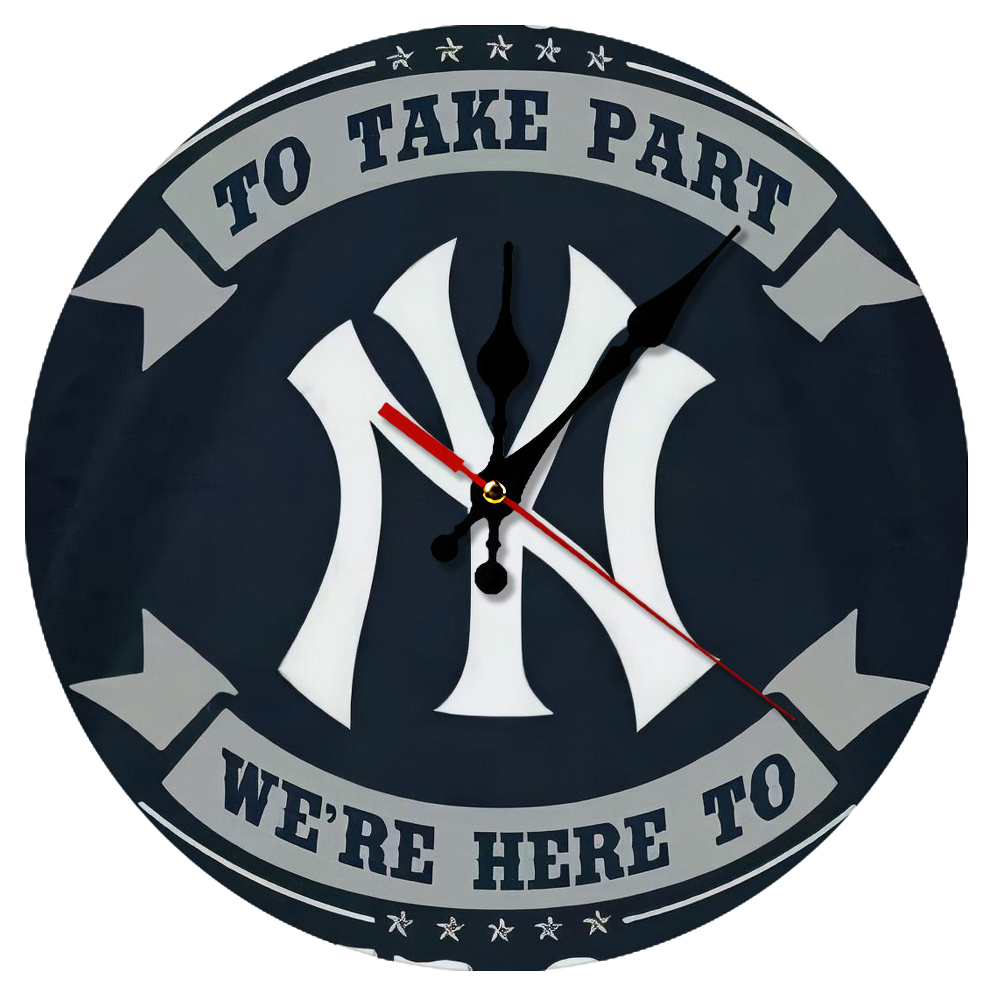 New York Yankees 302 Silent Round Wall Clock – Modern & Stylish DIY Design, Durable Wood Construction, Easy To Install – Perfect For Office, Bedroom, Living Room, And More